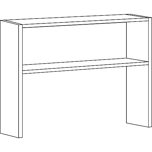 Lorell Fortress Modular Series Stack-on Hutch x 48" Width - Material: Steel - Finish: Black - Grommet, Cord Management (LLR79171)