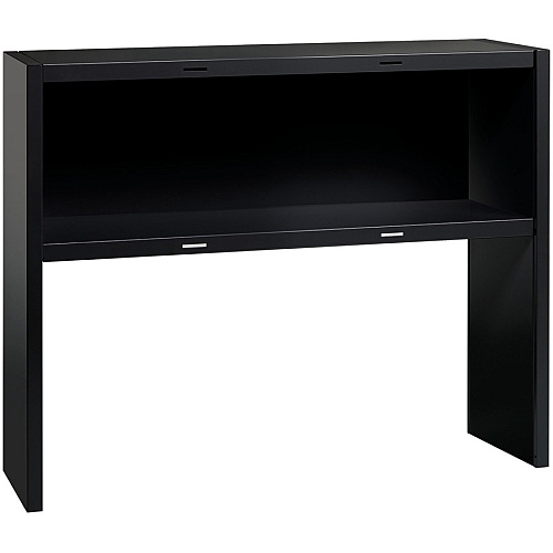 Lorell Fortress Modular Series Stack-on Hutch x 48" Width - Material: Steel - Finish: Black - Grommet, Cord Management (LLR79171)