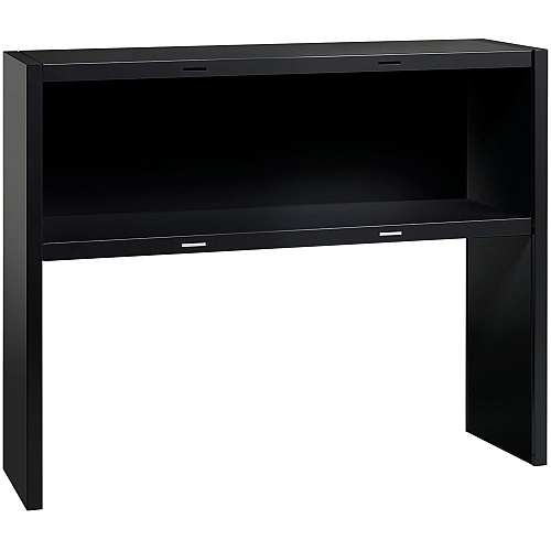 Lorell Fortress Modular Series Stack-on Hutch x 48" Width - Material: Steel - Finish: Black - Grommet, Cord Management (LLR79171)