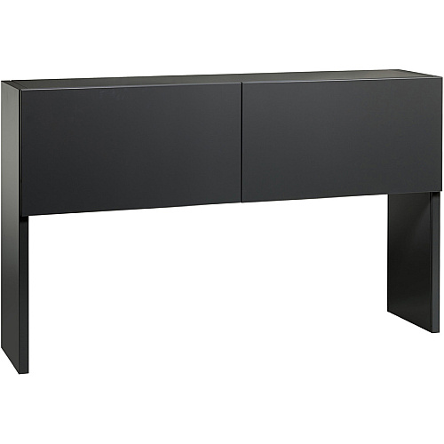 Lorell Fortress Modular Series Stack-on Hutch x 48" Width - Material: Steel - Finish: Charcoal - Grommet, Cord Management (LLR79172)