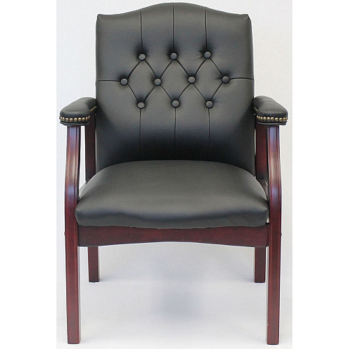 Boss Traditional Guest Chair Black Seat Color - Vinyl Seat Material - Black Back Color - Vinyl Back Material - 1 Each (B959BK)