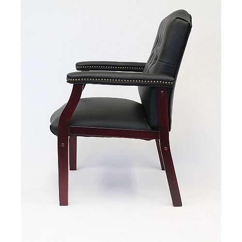 Boss Traditional Guest Chair Black Seat Color - Vinyl Seat Material - Black Back Color - Vinyl Back Material - 1 Each (B959BK)