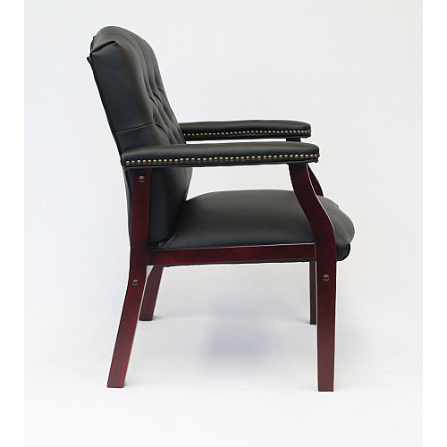 Boss Traditional Guest Chair Black Seat Color - Vinyl Seat Material - Black Back Color - Vinyl Back Material - 1 Each (B959BK)