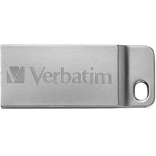 Verbatim 16GB Metal Executive USB Flash Drive - Silver 16 GB - USB 2.0 - Silver - Lifetime Warranty - 1 Each - TAA Compliant (98748)