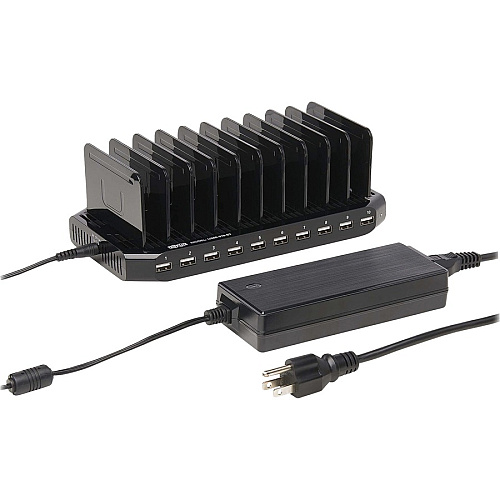 Tripp Lite by Eaton 10-Port USB Charging Station with Adjustable Storage, 12V 8A (96W) USB Charger Output 12 V DC Input - 5 V DC Output - 2.40 A - 1 Each (U280010ST)