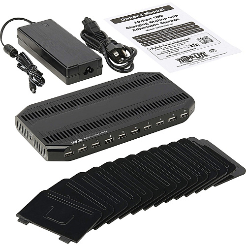 Tripp Lite by Eaton 10-Port USB Charging Station with Adjustable Storage, 12V 8A (96W) USB Charger Output 12 V DC Input - 5 V DC Output - 2.40 A - 1 Each (U280010ST)