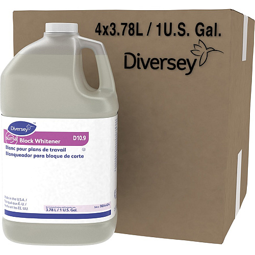 Diversey Suma Block Whitener For Cutting Board, Plastic Surface - Ready-To-Use - 128 fl oz (4 quart) - Chlorine Scent - Non-corrosive - Pale Yellow - 1 Each (904404)
