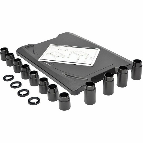 Eaton Tripp Lite Series Universal Monitor Riser, Height-Adjustable, Black 40 lb Load Capacity - 5.50" Height x 15.63" Width x 11.25" Depth - Desktop, Tabletop - Black - TAA Compliant (MR1612)