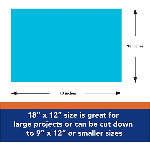 Tru-Ray Construction Paper Art Project - 18" Width x 12" Length - Atomic Blue - Sulphite - 50 / Pack (103401)