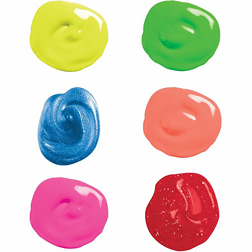 Prang Power Fluorescent Paint Set 6 Color(s) - Neon Green, Neon Yellow, Neon Orange, Neon Pink, Neon Red, Neon Turquoise - 16 fl oz - Washable - 6 / Set (10799)