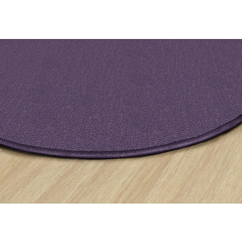 Flagship Carpets Classic Solid Color 6' Round Rug Floor Rug - Classic, Traditional - 72" Length - Circle - Purple - Nylon - 1 Each (AS27PP)