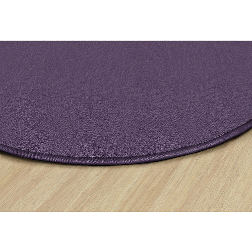 Flagship Carpets Classic Solid Color 6' Round Rug Floor Rug - Classic, Traditional - 72" Length - Circle - Purple - Nylon - 1 Each (AS27PP)