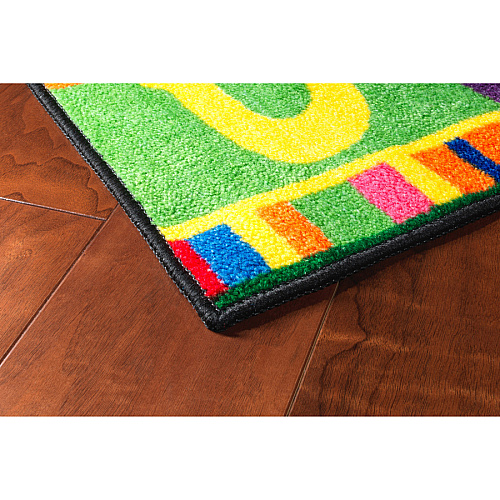 Flagship Carpets Easy Care ABC Tapestry Rug Floor Rug - 96" Length x 60" Width - Multicolor - Nylon - 1 Each (CE19228W)