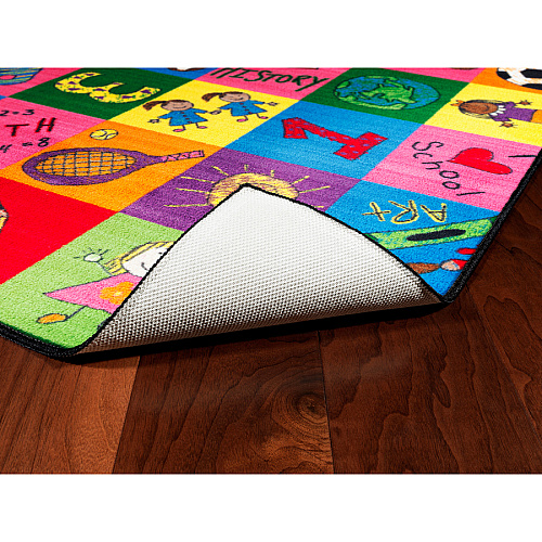 Flagship Carpets Easy Care Primary Pictures Rug Floor Rug - 60" Length x 36" Width - Multicolor - Nylon - 1 Each (CE19416W)