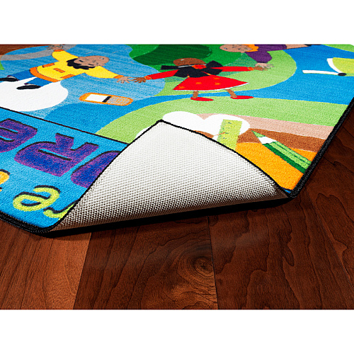 Flagship Carpets Easy Care Dare To Dream Rug Floor Rug - 72" Length x 48" Width - Multicolor - Nylon - 1 Each (CE25022W)