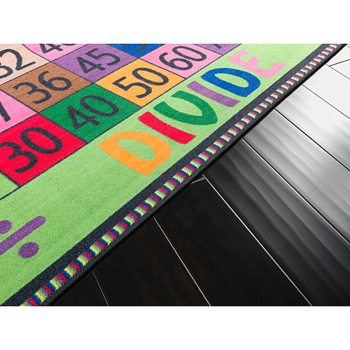 Flagship Carpets Math Collection Multiply/Divide Rug 48" Length x 48" Width - Square - Multicolor - Nylon - 1 Each (FE10214A)