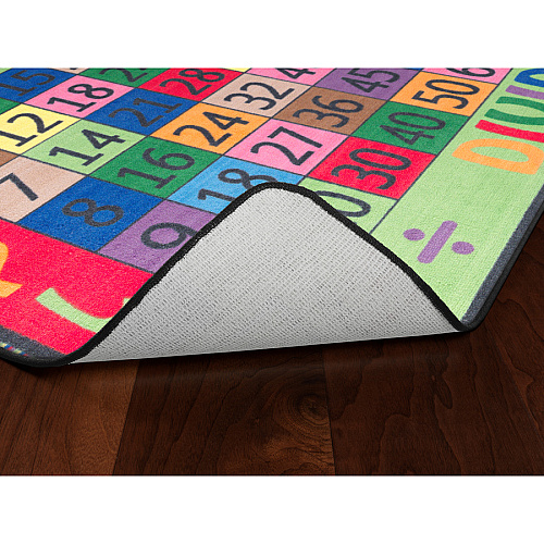 Flagship Carpets Math Collection Multiply/Divide Rug 48" Length x 48" Width - Square - Multicolor - Nylon - 1 Each (FE10214A)