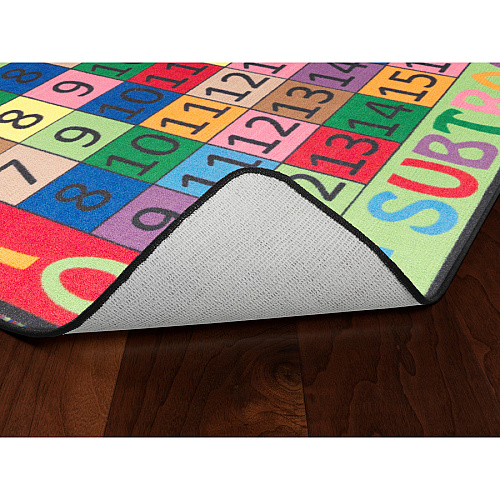 Flagship Carpets Math Collection Addition/Subtraction Rug 12 ft Length x 12 ft Width - Square - Multicolor - Nylon - 1 Each (FE10370A)