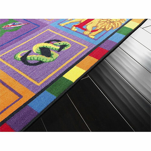 Flagship Carpets ABC Blocks Alphabet Rug 99.96" Length x 69.96" Width - Oval - Multicolor - Nylon - 1 Each (FE11132A)