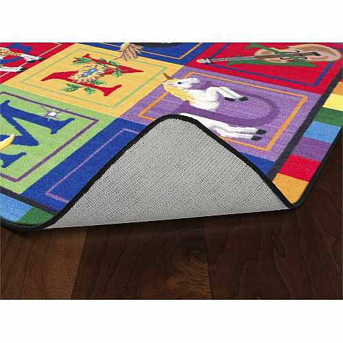 Flagship Carpets ABC Blocks Alphabet Rug 12 ft Length x 90" Width - Multicolor - Nylon - 1 Each (FE11144A)
