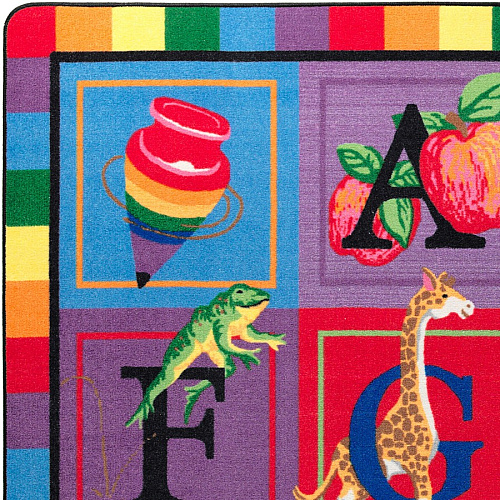 Flagship Carpets ABC Blocks Alphabet Rug 12 ft Length x 90" Width - Multicolor - Nylon - 1 Each (FE11144A)