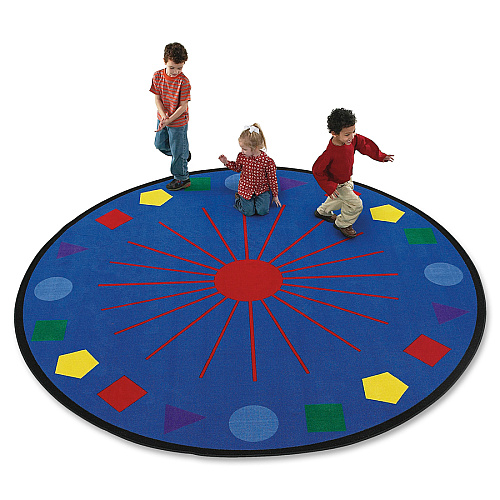 Flagship Carpets Shapes Galore Round Rug 96" Diameter - Circle - Multicolor - Synthetic, Nylon - 1 Each (FE11787A)