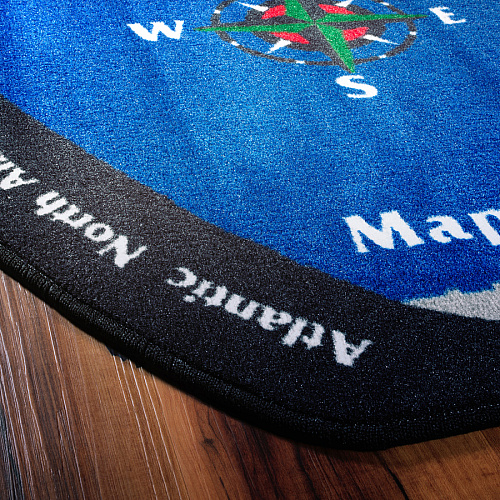 Flagship Carpets Maps That Teach Global Rug 12 ft Length x 90" Width - Multicolor - Nylon - 1 Each (FE12244A)