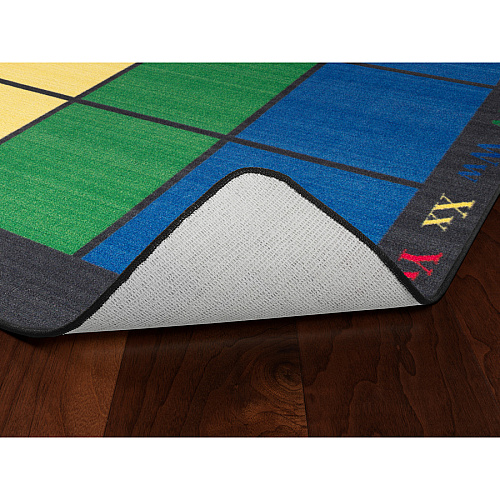Flagship Carpets Learning Grid Seating Rug Floor Rug - 99.96" Length x 69" Width - Multicolor - Nylon - 1 Each (FE12632A)