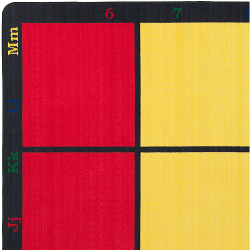 Flagship Carpets Learning Grid Seating Rug Floor Rug - 13.16 ft Length x 10.75 ft Width - Multicolor - Nylon - 1 Each (FE12658A)