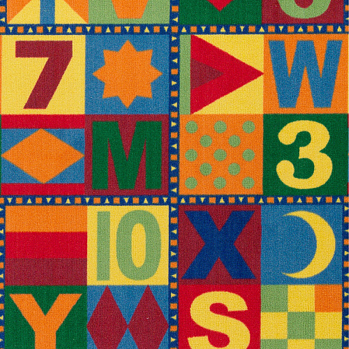 Flagship Carpets Floors That Teach Round Rug Floor Rug - 96" Diameter - Circle - Multicolor - Nylon - 1 Each (FE14887A)