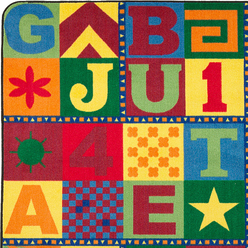 Flagship Carpets Floors That Teach Round Rug Floor Rug - 96" Diameter - Circle - Multicolor - Nylon - 1 Each (FE14887A)