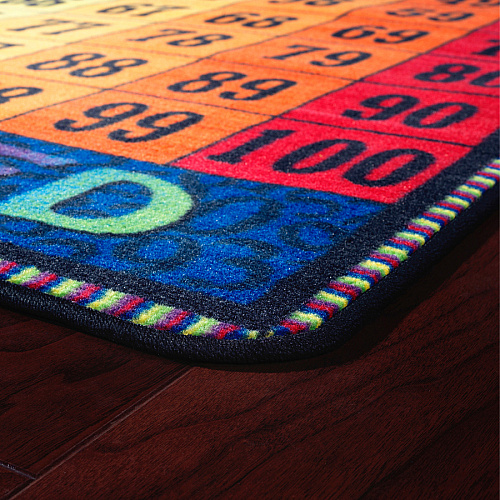 Flagship Carpets Counting To One Hundred Rug 12 ft Length x 12 ft Width - Square - Multicolor - Nylon - 1 Each (FE22270A)