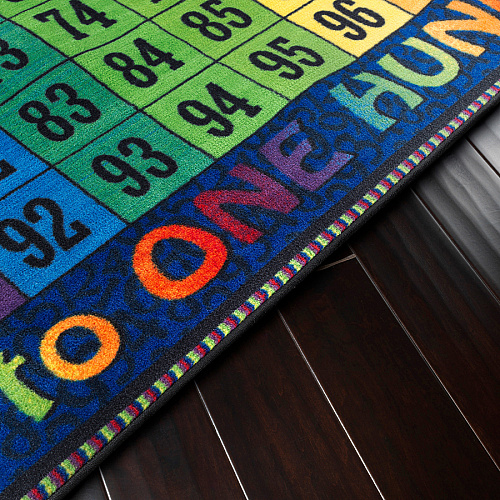 Flagship Carpets Counting To One Hundred Rug 12 ft Length x 12 ft Width - Square - Multicolor - Nylon - 1 Each (FE22270A)