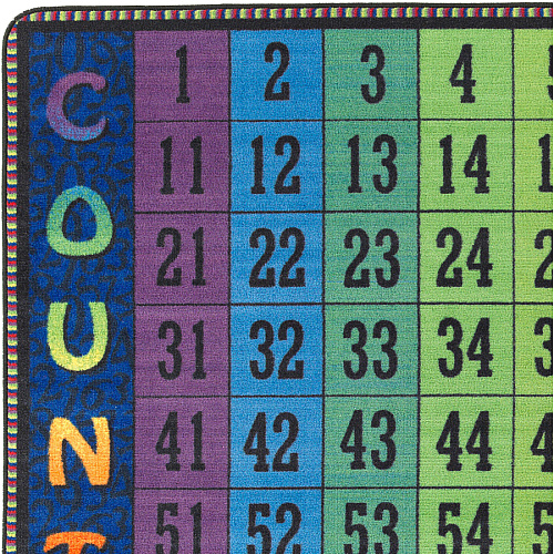 Flagship Carpets Counting To One Hundred Rug 12 ft Length x 12 ft Width - Square - Multicolor - Nylon - 1 Each (FE22270A)