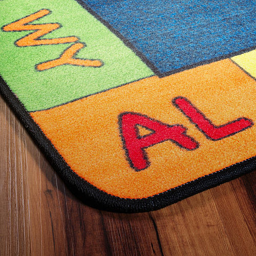 Flagship Carpets My America Doodle Map Rug 12 ft Length x 90" Width - Multicolor - Nylon - 1 Each (FE26244A)