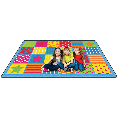 Flagship Carpets Silly Seating Classroom Rug 99.96" Length x 72" Width - Multicolor - 1 Each (FE33132A)