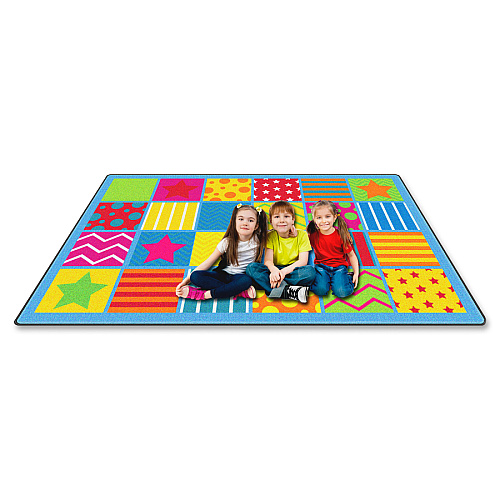 Flagship Carpets Silly Seating Classroom Rug 12 ft Length x 90" Width - Multicolor - 1 Each (FE33144A)