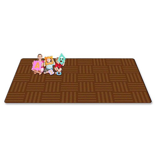 Flagship Carpets Solid Color Hashtag Rug 12 ft Length x 90" Width - Chocolate - 1 Each (FE38744A)