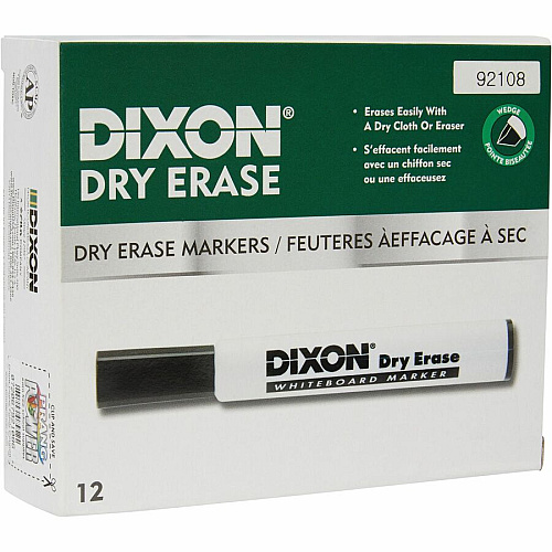 Ticonderoga Dry Erase Markers Broad Chisel, Fine Marker Point - Blue Ink - 12 / Box (92108)