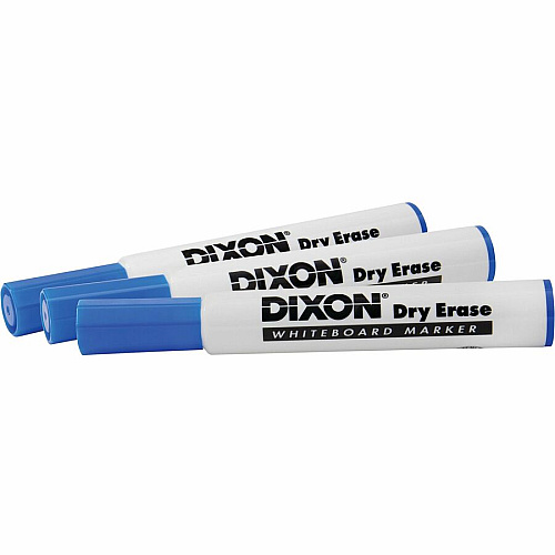Ticonderoga Dry Erase Markers Broad Chisel, Fine Marker Point - Blue Ink - 12 / Box (92108)