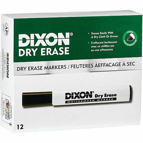 Ticonderoga Dry Erase Markers Broad Chisel, Fine Marker Point - Green Ink - 1 Dozen (92104)