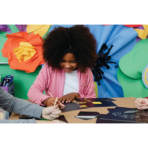 Creativity Street Now You See It! Etch Board Classroom Activities - Recommended For 5 Year - 11" Height x 8.50" Width - Red, Yellow, Blue, Pink, White, Black - Card Stock - 12 / Pack (4620)