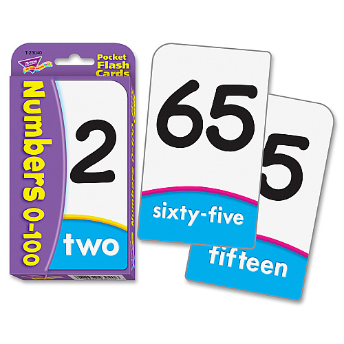 Trend Numbers 0-100 Flash Cards Theme/Subject: Learning - Skill Learning: Number, Word - 56 Pieces - 5+ - 56 / Box (23040)