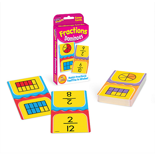 Trend Fractions Dominoes Challenge Cards Game Theme/Subject: Learning - Skill Learning: Fraction - 56 Pieces - 9+ - 56 / Pack (24009)