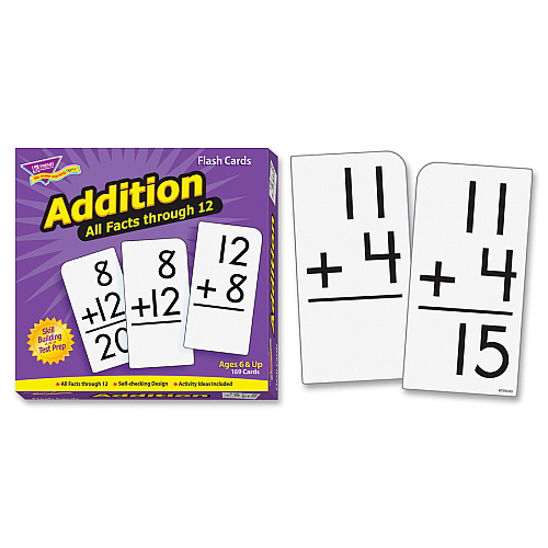Trend Addition all facts through 12 Flash Cards Theme/Subject: Learning - Skill Learning: Addition - 169 Pieces - 6+ - 169 / Box (53201)