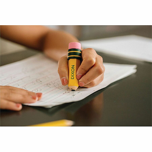 Ticonderoga Pencil-Shaped Erasers Yellow - Pencil - 36 / Box - Latex-free, Smudge-free, Non-toxic (38936)