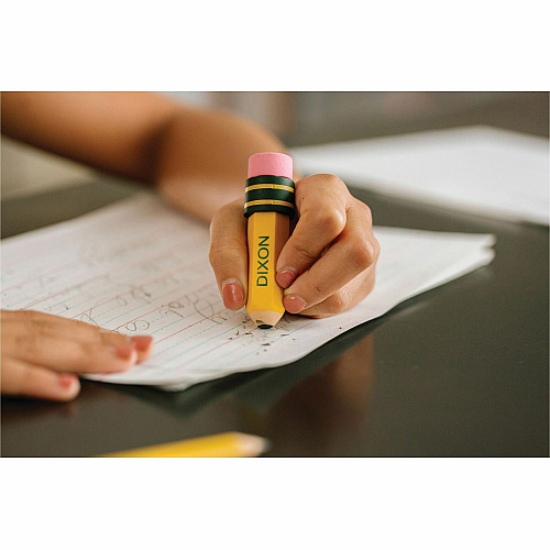 Ticonderoga Pencil-Shaped Erasers Yellow - Pencil - 36 / Box - Latex-free, Smudge-free, Non-toxic (38936)