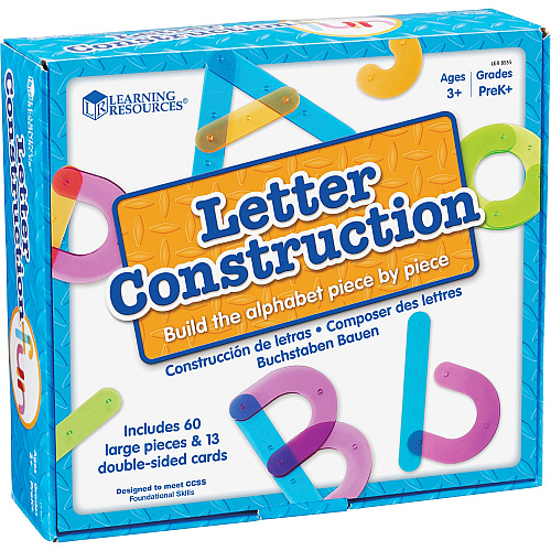 Learning Resources Letter Construction Activity Set Theme/Subject: Learning - Skill Learning: Letter Recognition, Alphabet, Mathematics, Uppercase Letters, Lowercase Letters - 3+ - 1 Set (8555)