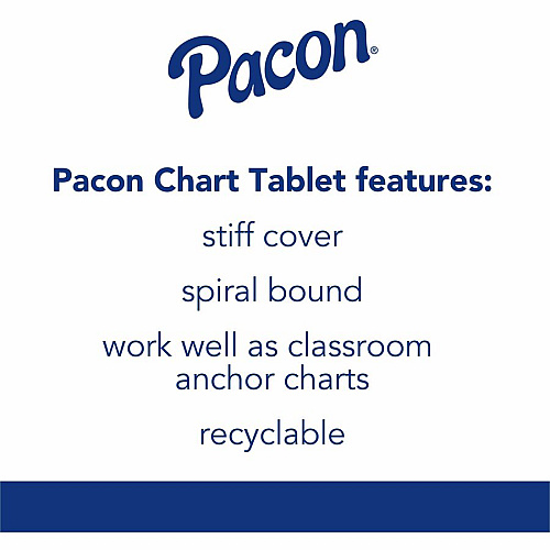 Pacon Ruled Picture Story Chart Tablet 25 Sheets - Spiral Bound - Both Side Ruling Surface - Ruled Front Ruling - 1.50" Ruled - 7" Picture Story Space - 24" x 16" Sheet Size - White Paper - Punched - Recycled - 1 Each (MMK07426)