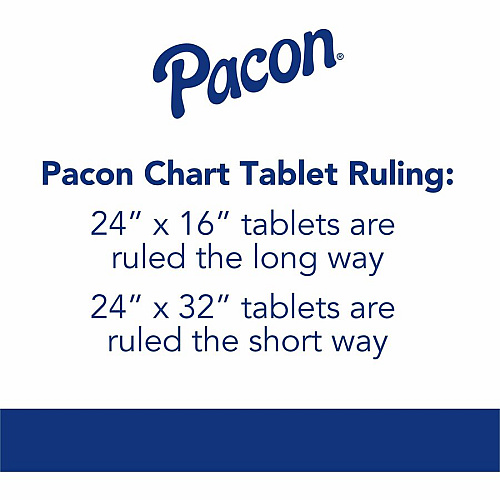 Pacon Ruled Picture Story Chart Tablet 25 Sheets - Spiral Bound - Both Side Ruling Surface - Ruled Front Ruling - 1.50" Ruled - 7" Picture Story Space - 24" x 16" Sheet Size - White Paper - Punched - Recycled - 1 Each (MMK07426)
